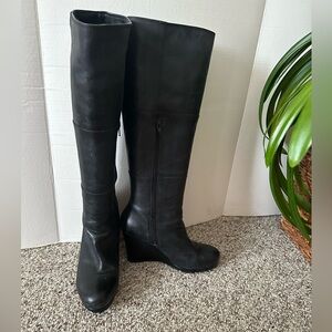 Black Wedge Boots